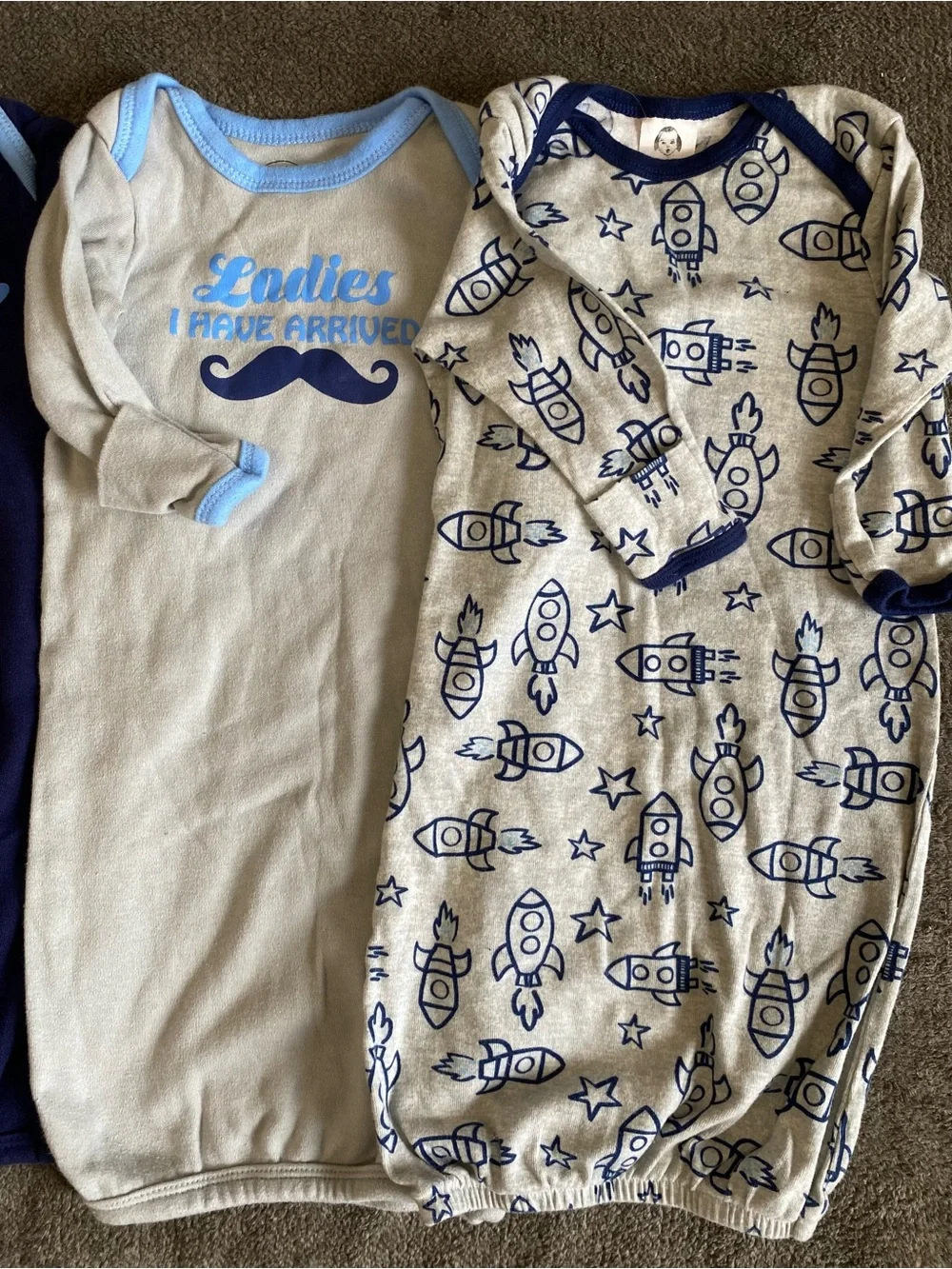 Gerber and Lovable Friends Baby Boys Sleepers Gowns Lot 0-6 Months